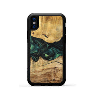 iPhone Xs Wood+Resin Phone Case - Claire (Green, 700315)