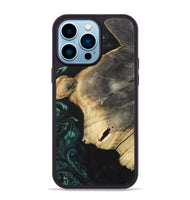 iPhone 14 Pro Max Wood+Resin Phone Case - Killian (Green, 700316)