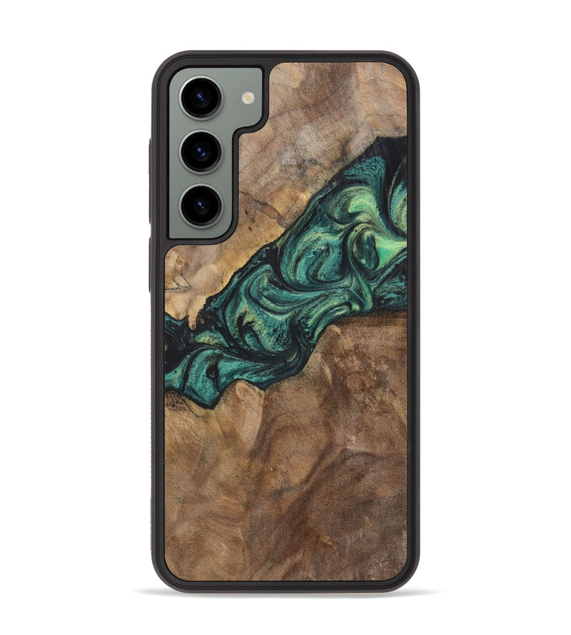 Galaxy S23 Plus Wood+Resin Phone Case - Doris (Green, 700317)