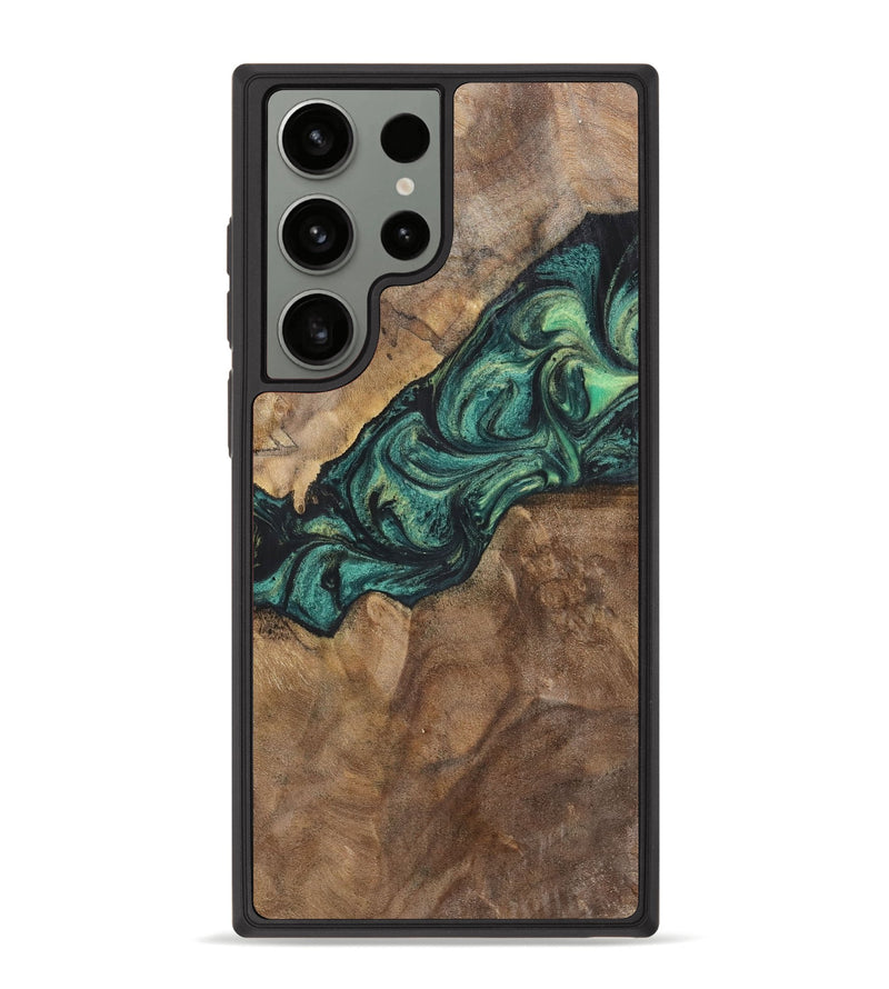 Galaxy S23 Ultra Wood+Resin Phone Case - Doris (Green, 700317)