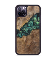 iPhone 11 Pro Max Wood+Resin Phone Case - Doris (Green, 700317)