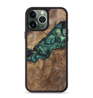 iPhone 13 Pro Max Wood+Resin Phone Case - Doris (Green, 700317)