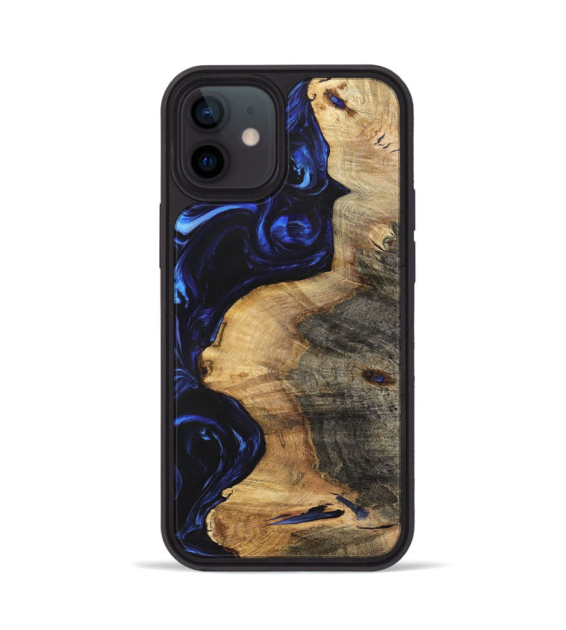 iPhone 12 Wood+Resin Phone Case - Timmy (Blue, 700323)