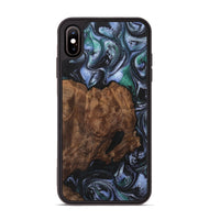 iPhone Xs Max Wood+Resin Phone Case - Maximus (Blue, 700326)