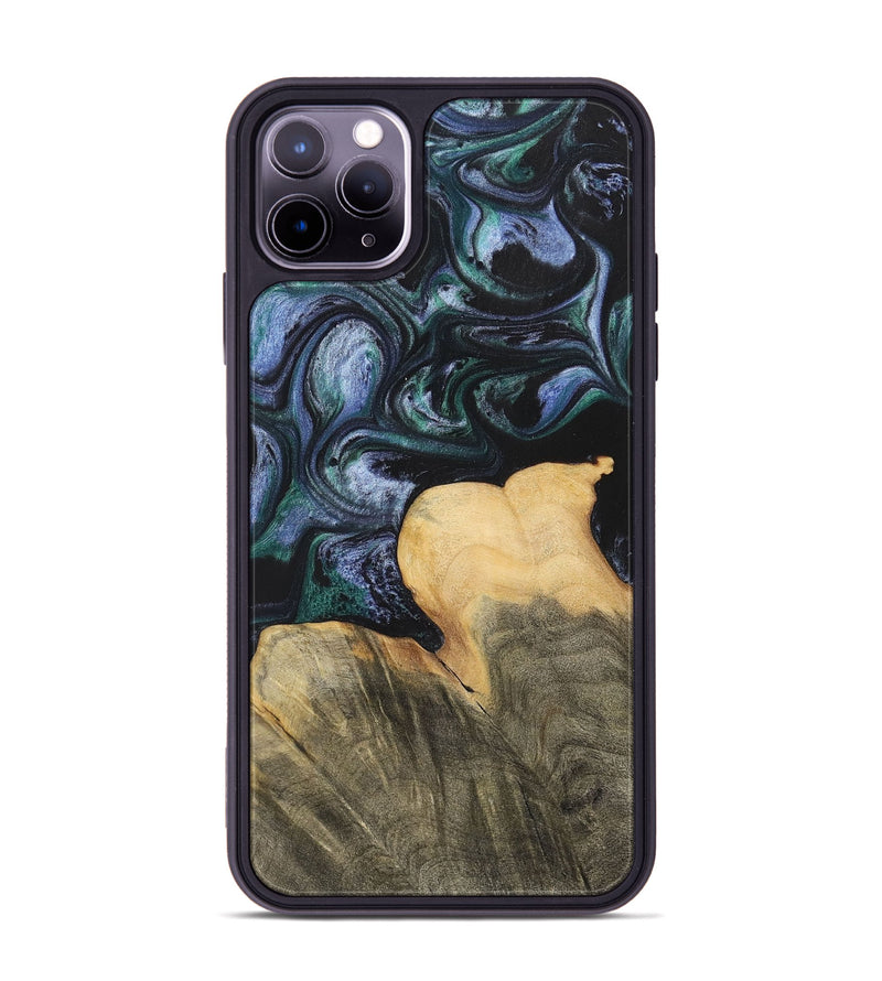 iPhone 11 Pro Max Wood+Resin Phone Case - Dale (Blue, 700330)