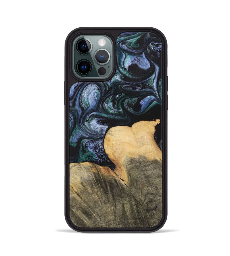 iPhone 12 Pro Wood+Resin Phone Case - Dale (Blue, 700330)