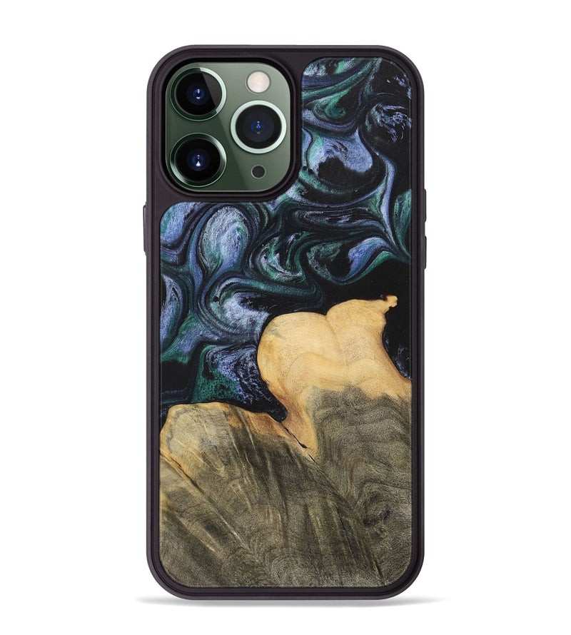 iPhone 13 Pro Max Wood+Resin Phone Case - Dale (Blue, 700330)