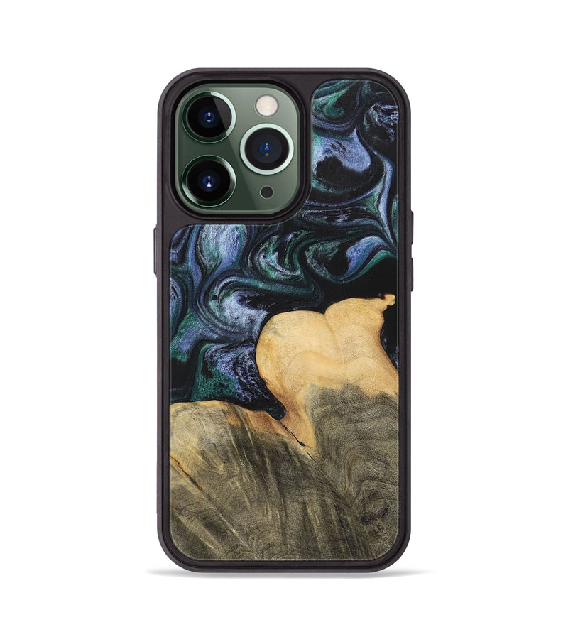 iPhone 13 Pro Wood+Resin Phone Case - Dale (Blue, 700330)