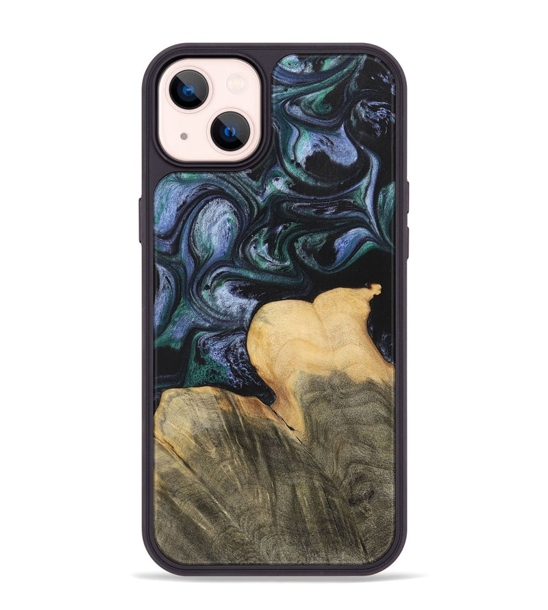 iPhone 14 Plus Wood+Resin Phone Case - Dale (Blue, 700330)