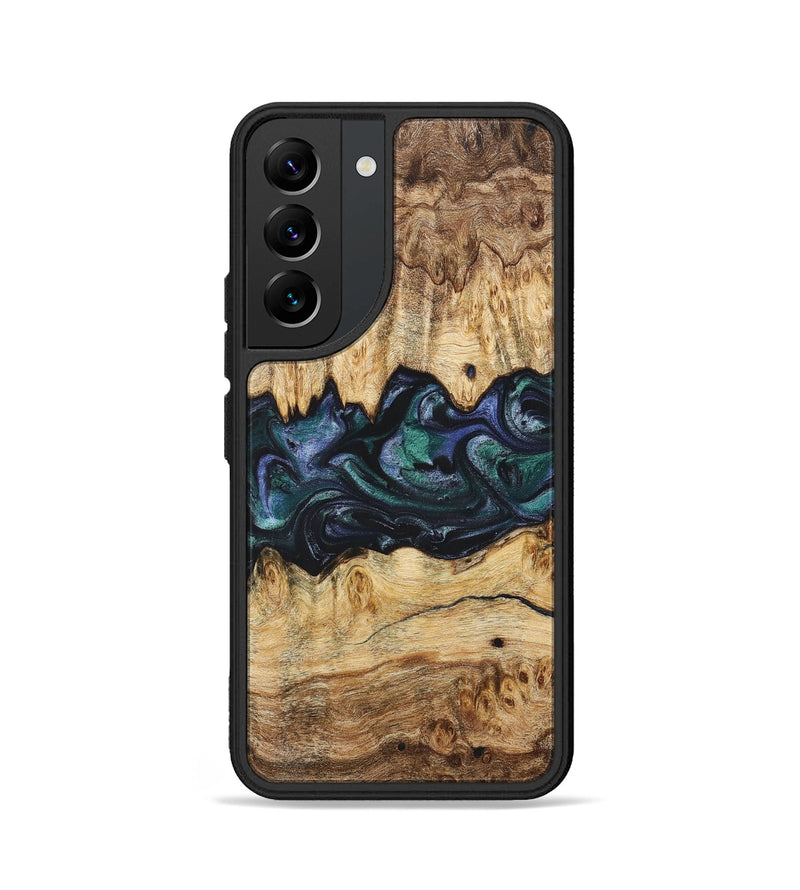 Galaxy S22 Wood+Resin Phone Case - Muriel (Blue, 700338)
