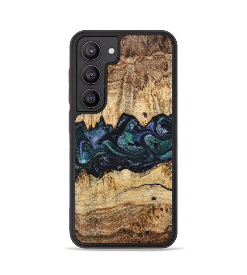 Galaxy S23 Wood+Resin Phone Case - Muriel (Blue, 700338)
