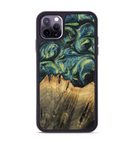 iPhone 11 Pro Max Wood+Resin Phone Case - Khloe (Green, 700397)