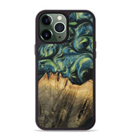 iPhone 13 Pro Max Wood+Resin Phone Case - Khloe (Green, 700397)