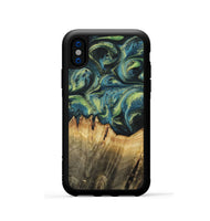 iPhone Xs Wood+Resin Phone Case - Khloe (Green, 700397)