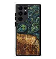 Galaxy S22 Ultra Wood+Resin Phone Case - Cassie (Green, 700401)