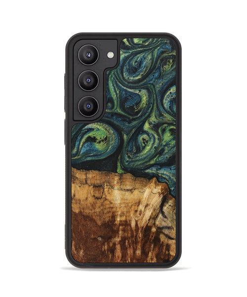 Galaxy S23 Wood+Resin Phone Case - Cassie (Green, 700401)