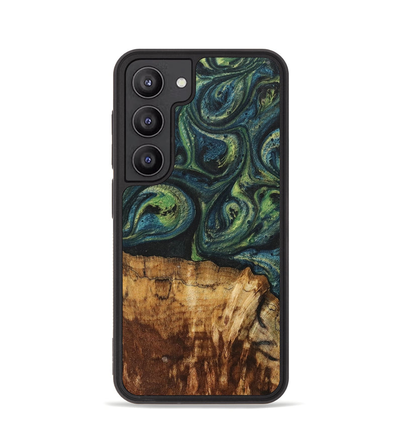 Galaxy S23 Wood+Resin Phone Case - Cassie (Green, 700401)