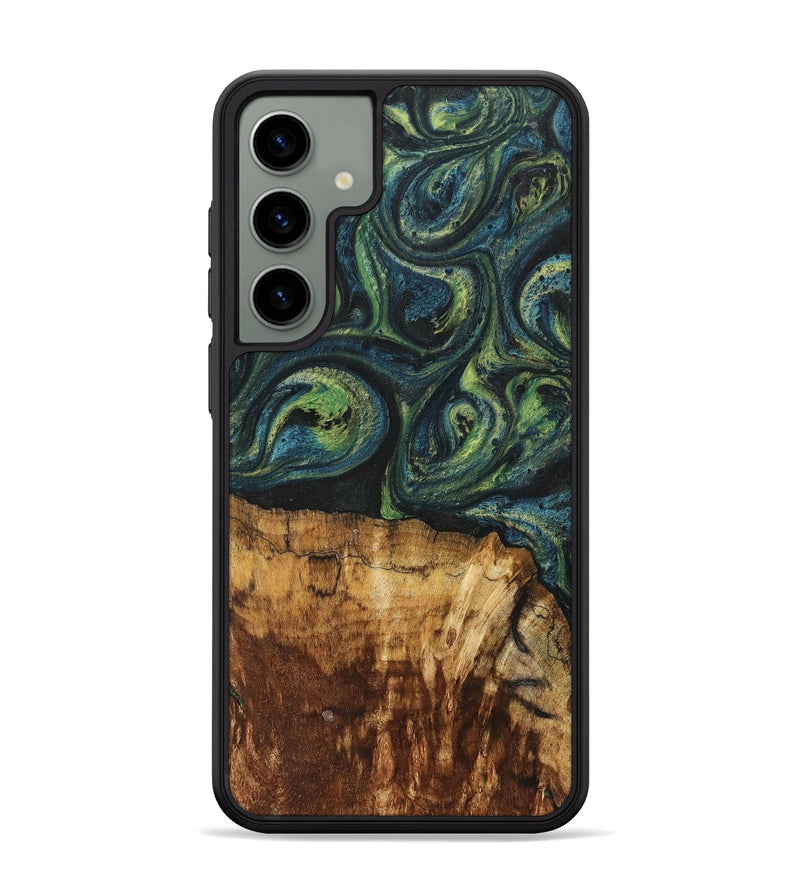 Galaxy S24 Plus Wood+Resin Phone Case - Cassie (Green, 700401)