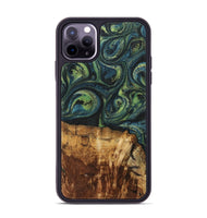 iPhone 11 Pro Max Wood+Resin Phone Case - Cassie (Green, 700401)