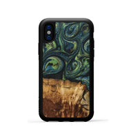 iPhone Xs Wood+Resin Phone Case - Cassie (Green, 700401)