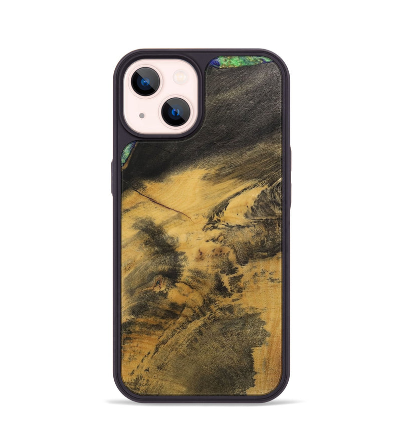 iPhone 14 Wood+Resin Phone Case - Ernestine (Wood Burl, 700499)