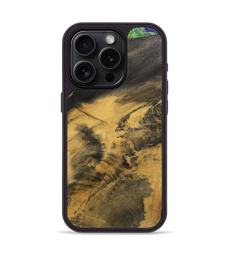 iPhone 15 Pro Wood+Resin Phone Case - Ernestine (Wood Burl, 700499)