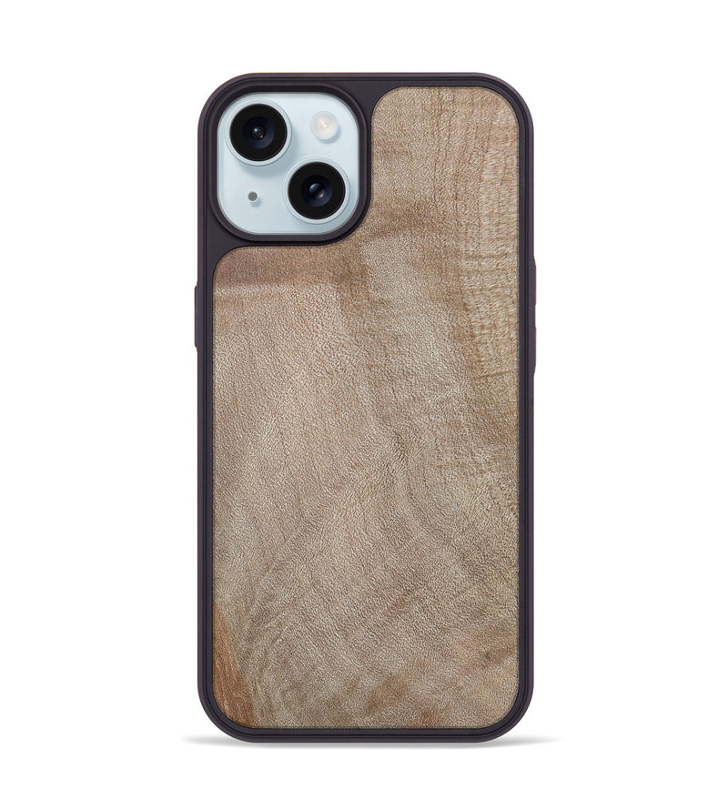 iPhone 15 Wood+Resin Phone Case - Jacquelyn (Wood Burl, 700503)