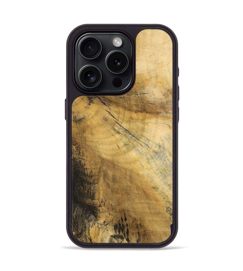 iPhone 15 Pro Wood+Resin Phone Case - Antoinette (Wood Burl, 700504)