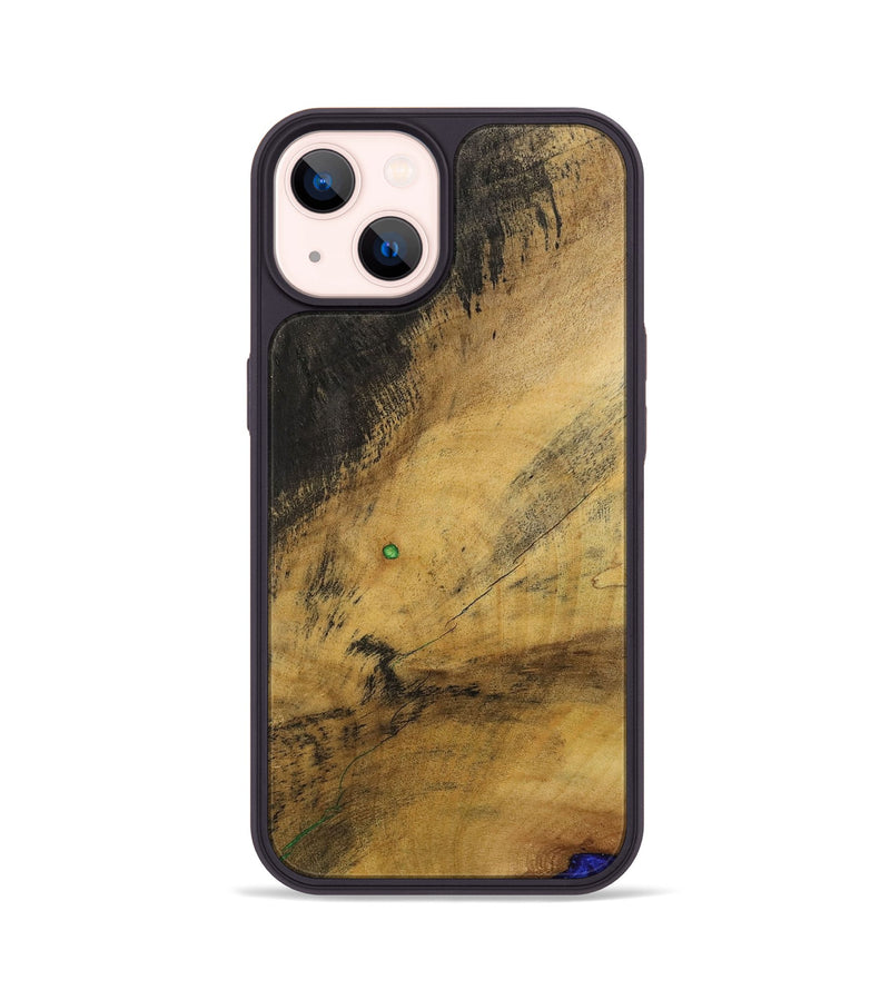 iPhone 14 Wood+Resin Phone Case - Tricia (Wood Burl, 700508)