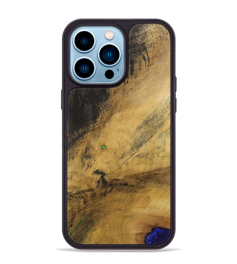 iPhone 14 Pro Max Wood+Resin Phone Case - Tricia (Wood Burl, 700508)