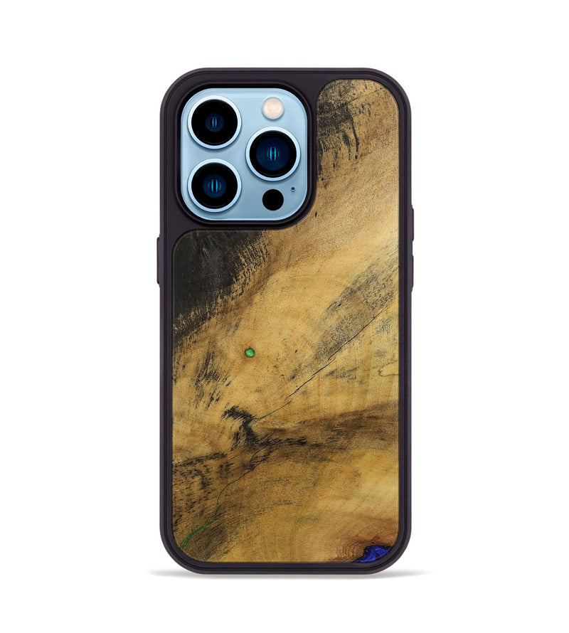 iPhone 14 Pro Wood+Resin Phone Case - Tricia (Wood Burl, 700508)