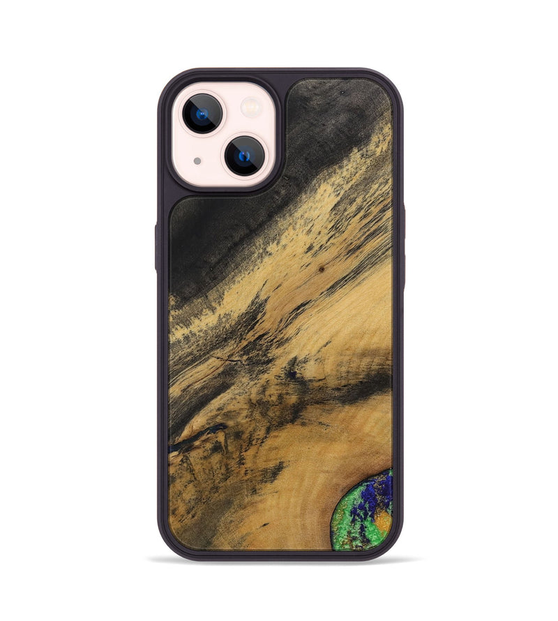 iPhone 14 Wood+Resin Phone Case - Agnes (Wood Burl, 700510)