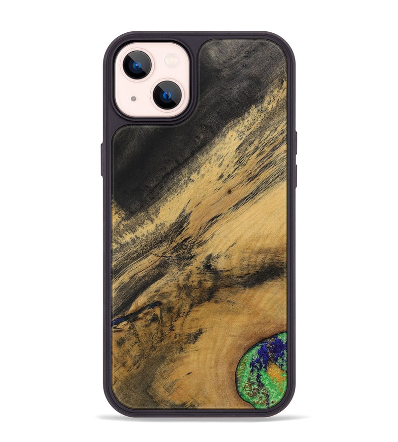 iPhone 14 Plus Wood+Resin Phone Case - Agnes (Wood Burl, 700510)