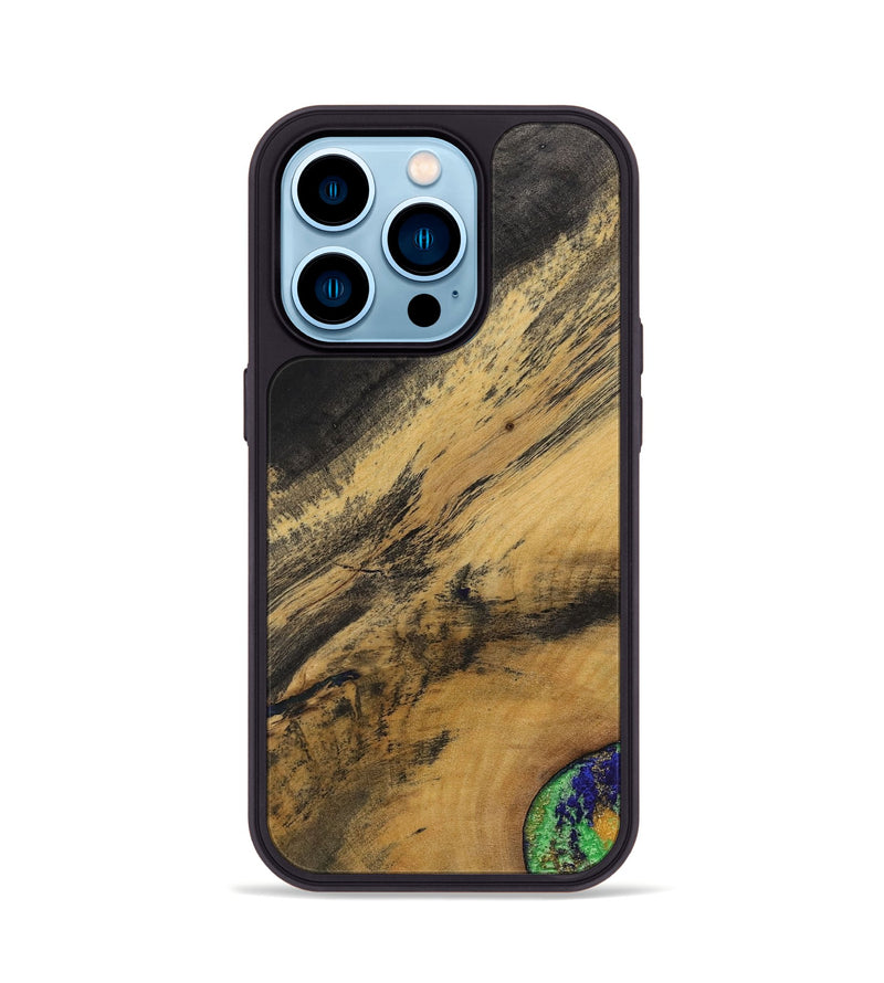iPhone 14 Pro Wood+Resin Phone Case - Agnes (Wood Burl, 700510)