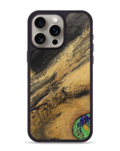 iPhone 15 Pro Max Wood+Resin Phone Case - Agnes (Wood Burl, 700510)