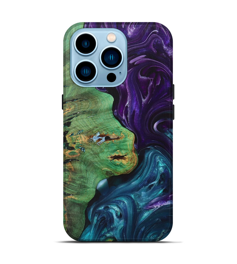 iPhone 14 Pro Wood+Resin Live Edge Phone Case - Malik (Ombre, 700595)