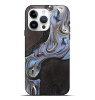 iPhone 15 Pro Max Wood+Resin Live Edge Phone Case - Annika (Black & White, 700597)