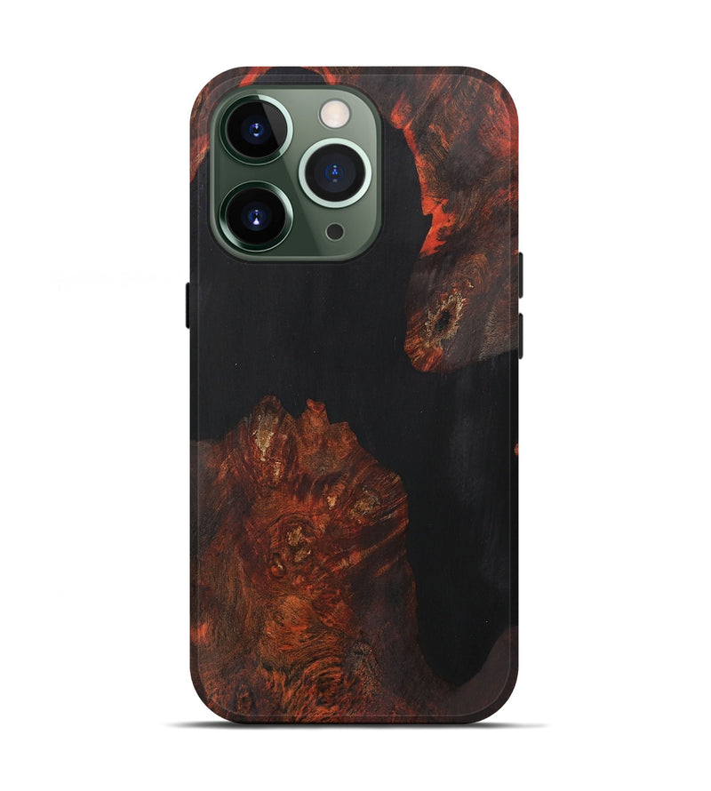 iPhone 13 Pro Wood+Resin Live Edge Phone Case - Aimee (Pure Black, 700609)