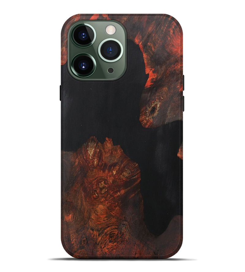 iPhone 13 Pro Max Wood+Resin Live Edge Phone Case - Aimee (Pure Black, 700609)