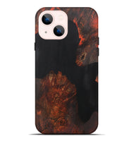 iPhone 14 Plus Wood+Resin Live Edge Phone Case - Aimee (Pure Black, 700609)