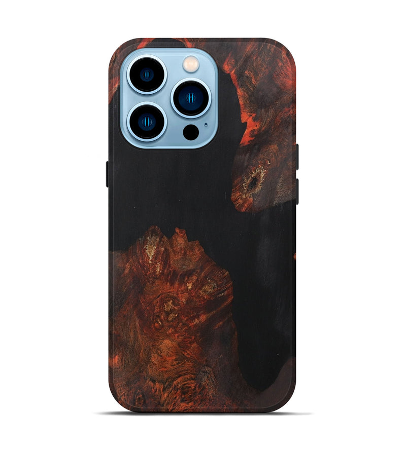 iPhone 14 Pro Wood+Resin Live Edge Phone Case - Aimee (Pure Black, 700609)