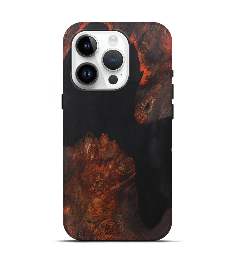 iPhone 15 Pro Wood+Resin Live Edge Phone Case - Aimee (Pure Black, 700609)