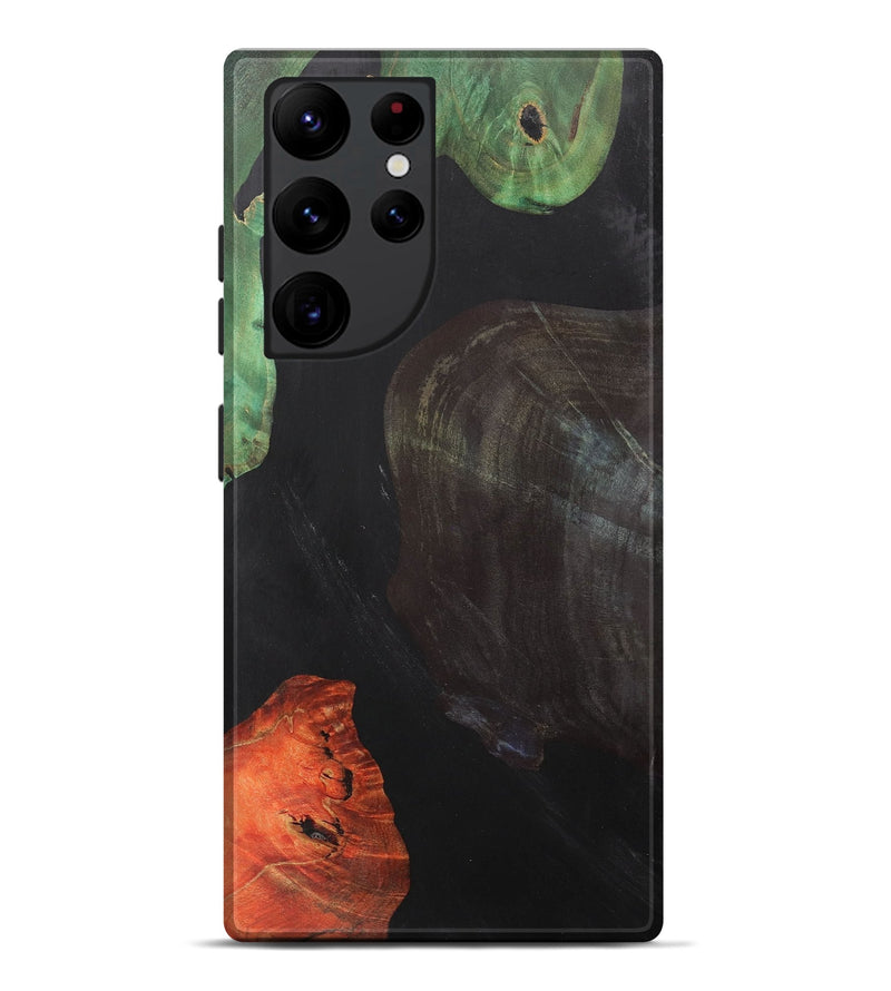Galaxy S22 Ultra Wood+Resin Live Edge Phone Case - Mindy (Pure Black, 700610)