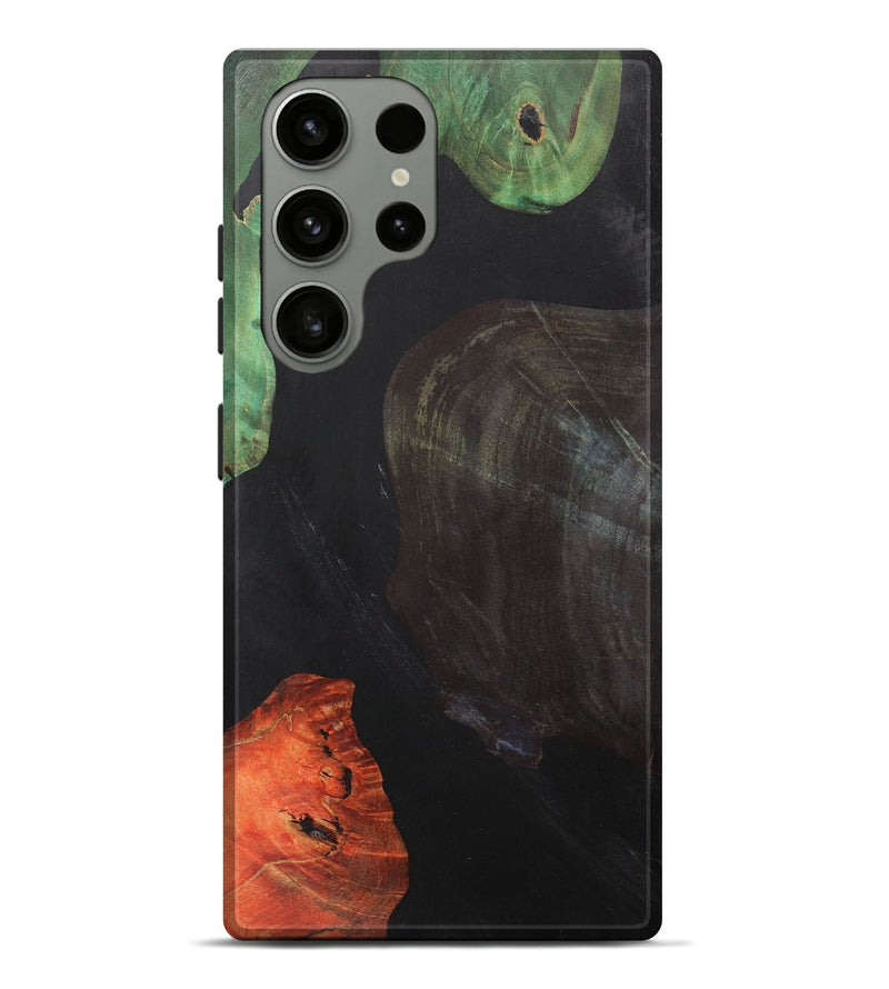 Galaxy S23 Ultra Wood+Resin Live Edge Phone Case - Mindy (Pure Black, 700610)