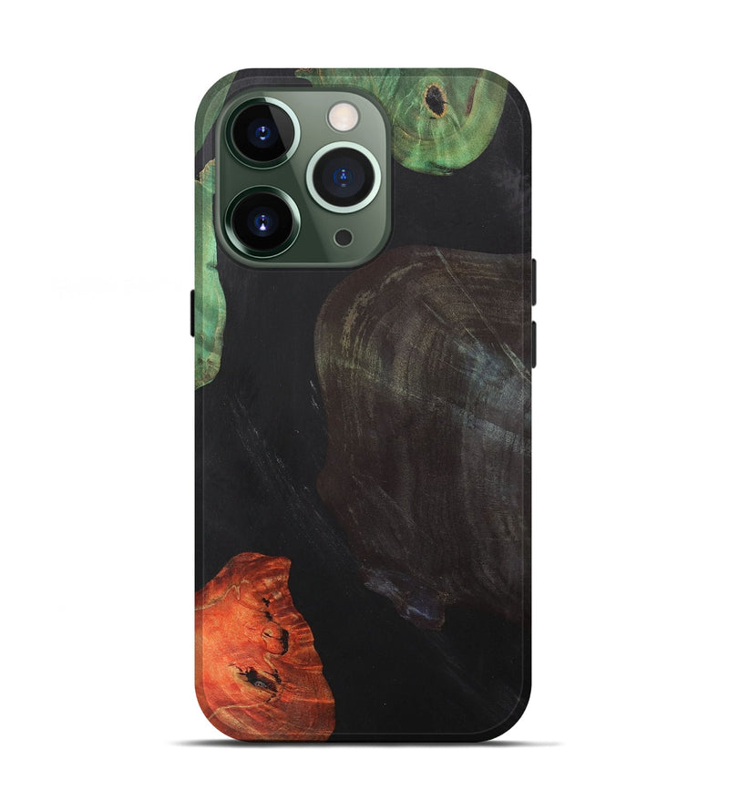 iPhone 13 Pro Wood+Resin Live Edge Phone Case - Mindy (Pure Black, 700610)