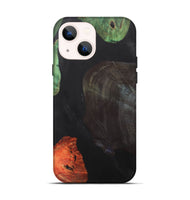 iPhone 14 Wood+Resin Live Edge Phone Case - Mindy (Pure Black, 700610)