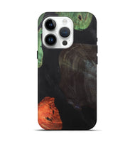 iPhone 15 Pro Wood+Resin Live Edge Phone Case - Mindy (Pure Black, 700610)