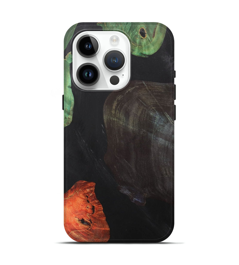 iPhone 15 Pro Wood+Resin Live Edge Phone Case - Mindy (Pure Black, 700610)
