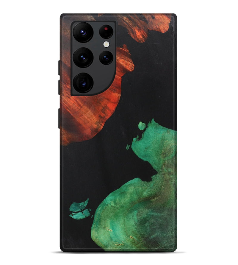 Galaxy S22 Ultra Wood+Resin Live Edge Phone Case - Wilbur (Pure Black, 700611)
