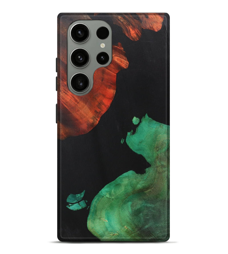 Galaxy S23 Ultra Wood+Resin Live Edge Phone Case - Wilbur (Pure Black, 700611)